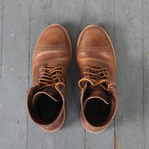Oak Street Bootmakers Cap-Toe Trench Boot in Horween Natural Chromexcel