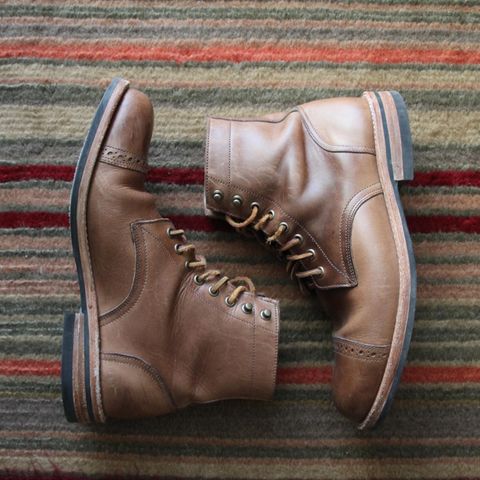 Oak Street Bootmakers Cap-Toe Trench Boot in Horween Natural Chromexcel