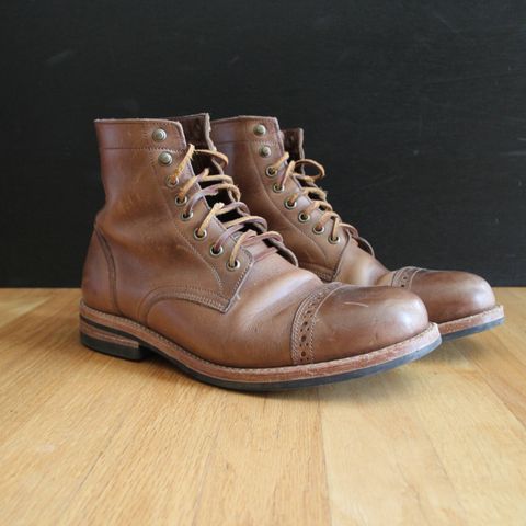 Oak Street Bootmakers Cap-Toe Trench Boot in Horween Natural Chromexcel