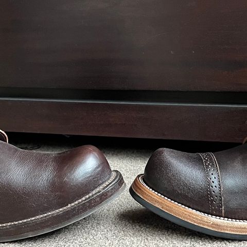 XBXS Miner Boots in Horween Black Waxed Flesh