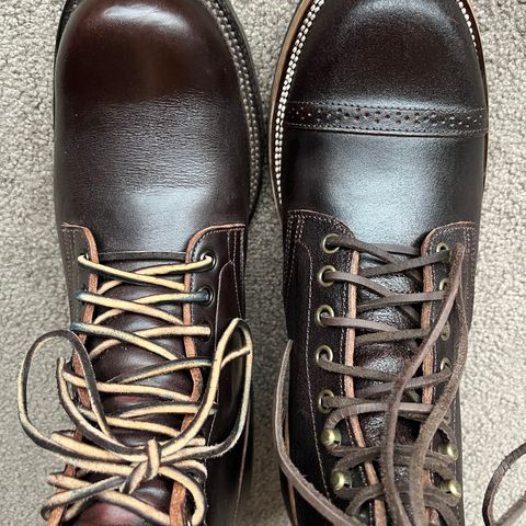 XBXS Miner Boots in Horween Black Waxed Flesh