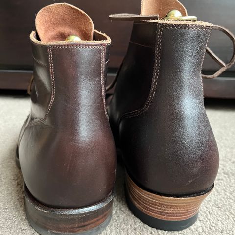 XBXS Miner Boots in Horween Black Waxed Flesh