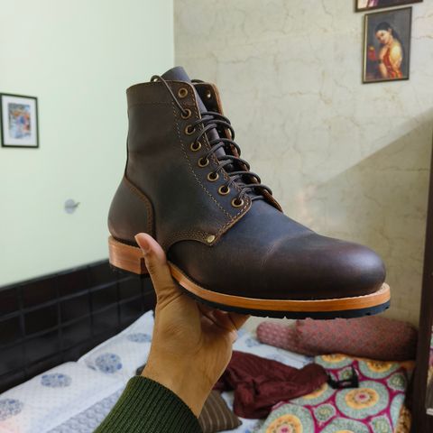 Craft & Glory 1943 Service Boots in Full Grain Waxed Water Buffalo