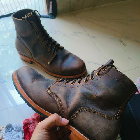 Craft & Glory 1943 Service Boots in Full Grain Waxed Water Buffalo