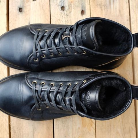 GORAL x Rose Anvil Muggs in Horween Black Chromexcel & Shearling