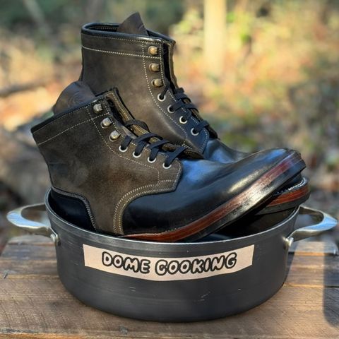 Prof Barnets Nelson Boots in Conceria Cloe Black Horsebutt