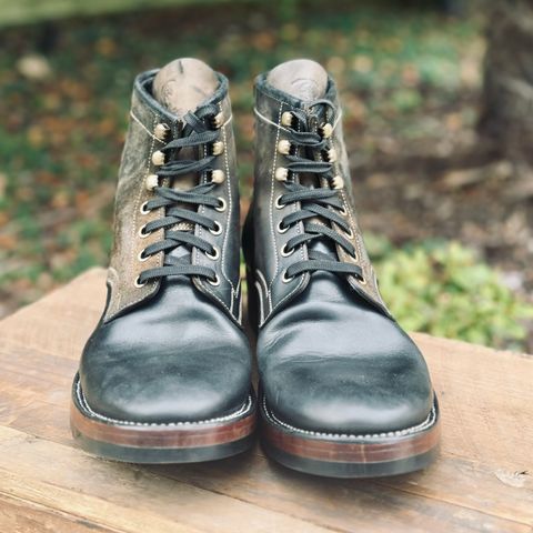 Prof Barnets Nelson Boots in Conceria Cloe Black Horsebutt