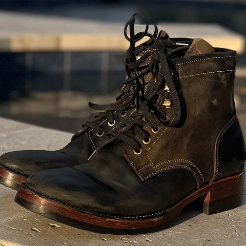 Prof Barnets Nelson Boots in Conceria Cloe Black Horsebutt