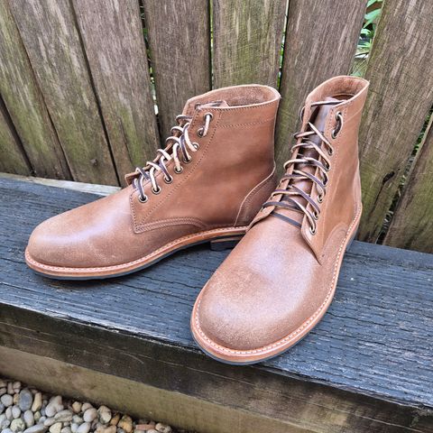 Oak Street Bootmakers Trench Boot in Maryam Cullata Cavallo Reverse Horse Rump