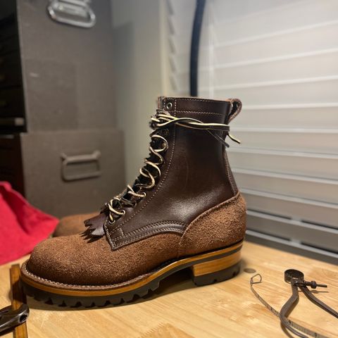 Drew's 8-Inch Logger in Brown Roughout & Brown Smooth