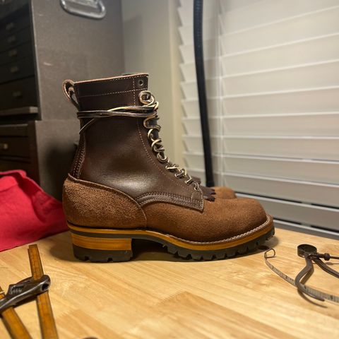 Drew's 8-Inch Logger in Brown Roughout & Brown Smooth
