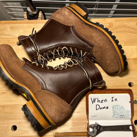 Drew's 8-Inch Logger in Brown Roughout & Brown Smooth