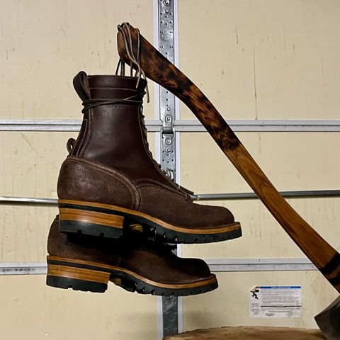 Drew's 8-Inch Logger in Brown Roughout & Brown Smooth