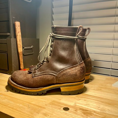Drew's 8-Inch Logger in Brown Roughout & Brown Smooth