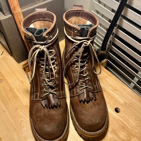 Drew's 8-Inch Logger in Brown Roughout & Brown Smooth