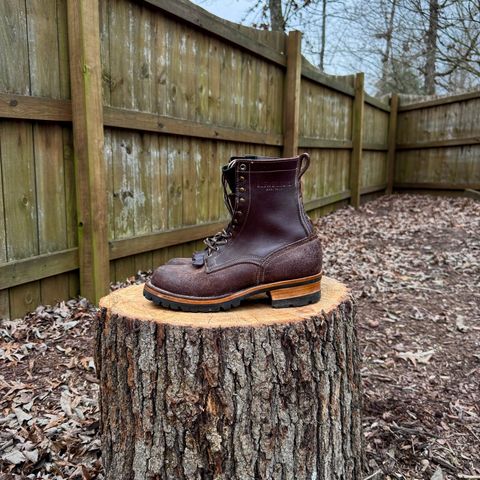 Drew's 8-Inch Logger in Brown Roughout & Brown Smooth