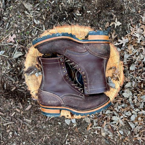 Drew's 8-Inch Logger in Brown Roughout & Brown Smooth