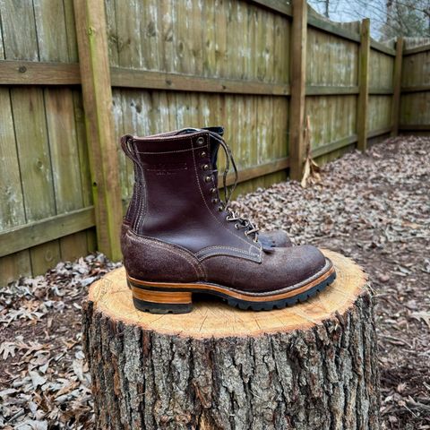 Drew's 8-Inch Logger in Brown Roughout & Brown Smooth