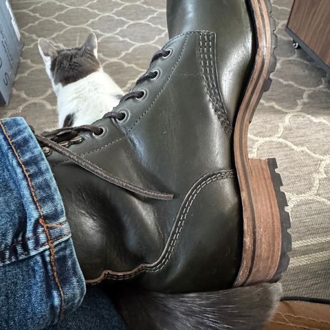 GORAL Buxton Brass Wire Construction Boot in Horween Chromexcel Forest Green