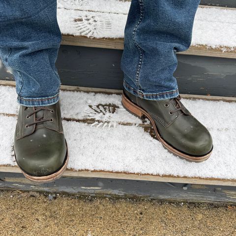 GORAL Buxton Brass Wire Construction Boot in Horween Chromexcel Forest Green
