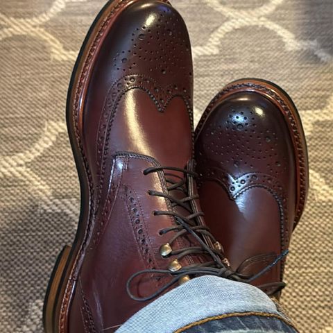 Beckett Simonon Nolan Brogue Boots in Gruppo Mastrotto Bordeaux Full-Grain Calfskin