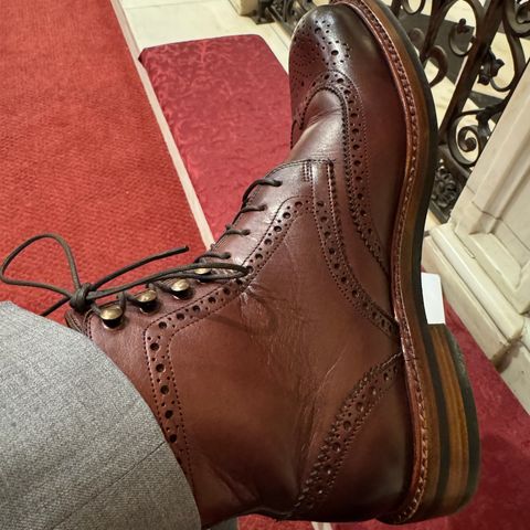 Beckett Simonon Nolan Brogue Boots in Gruppo Mastrotto Bordeaux Full-Grain Calfskin