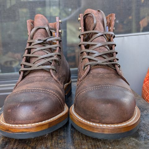 Truman Cap Toe Boot in C.F. Stead Snuff Waxy Commander Suede