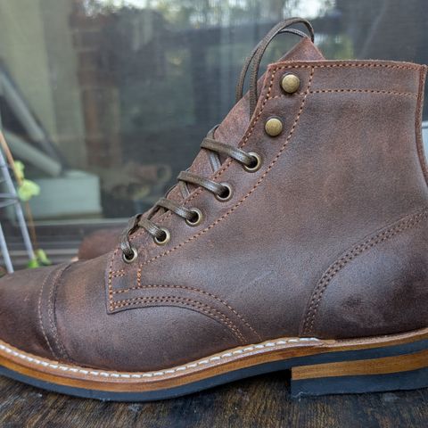 Truman Cap Toe Boot in C.F. Stead Snuff Waxy Commander Suede
