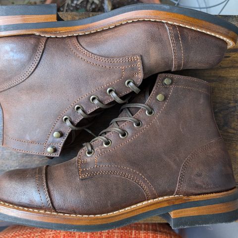 Truman Cap Toe Boot in C.F. Stead Snuff Waxy Commander Suede