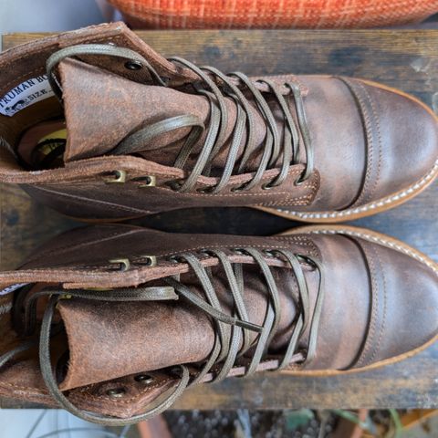 Truman Cap Toe Boot in C.F. Stead Snuff Waxy Commander Suede