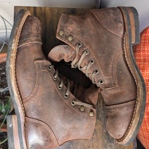 Truman Cap Toe Boot in C.F. Stead Snuff Waxy Commander Suede