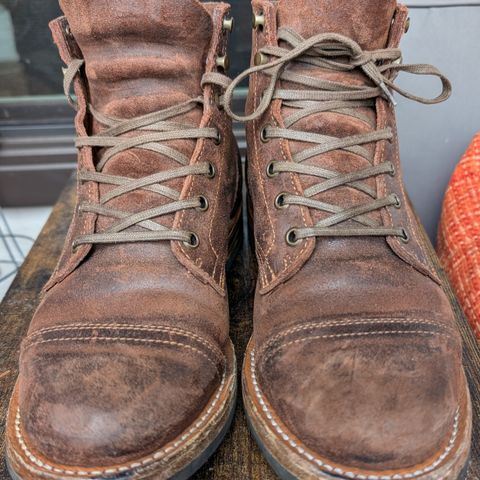 Truman Cap Toe Boot in C.F. Stead Snuff Waxy Commander Suede