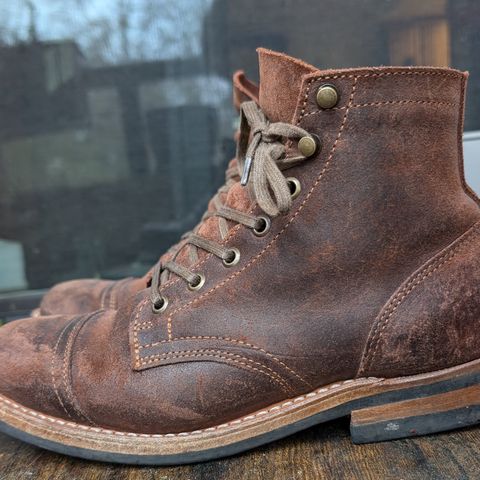 Truman Cap Toe Boot in C.F. Stead Snuff Waxy Commander Suede