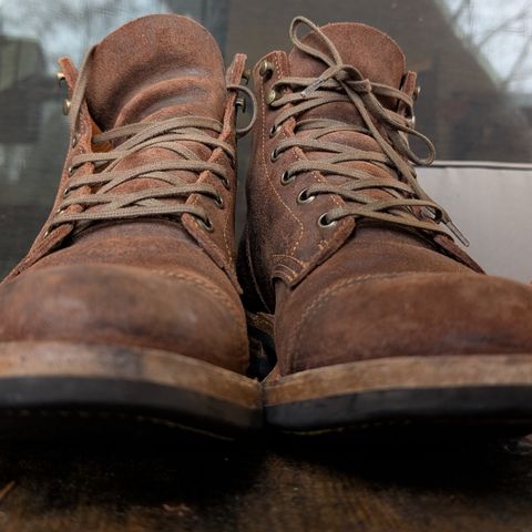 Truman Cap Toe Boot in C.F. Stead Snuff Waxy Commander Suede