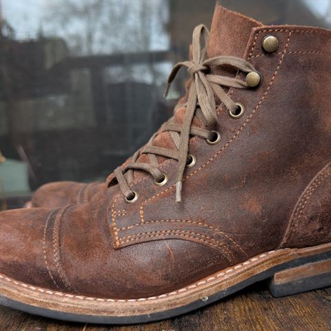Truman Cap Toe Boot in C.F. Stead Snuff Waxy Commander Suede