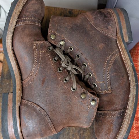 Truman Cap Toe Boot in C.F. Stead Snuff Waxy Commander Suede