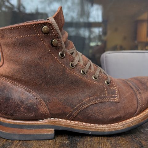 Truman Cap Toe Boot in C.F. Stead Snuff Waxy Commander Suede