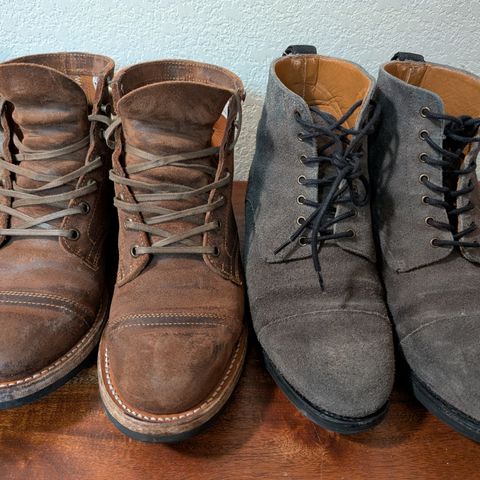 Truman Cap Toe Boot in C.F. Stead Snuff Waxy Commander Suede