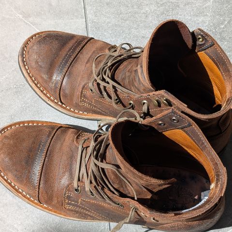 Truman Cap Toe Boot in C.F. Stead Snuff Waxy Commander Suede