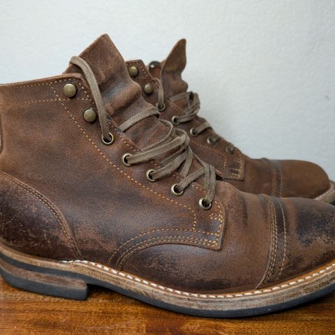 Truman Cap Toe Boot in C.F. Stead Snuff Waxy Commander Suede