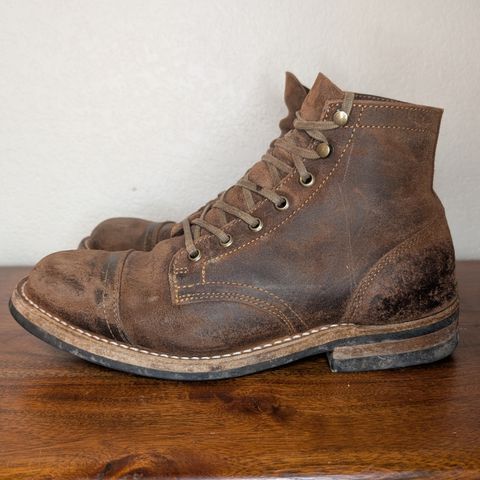 Truman Cap Toe Boot in C.F. Stead Snuff Waxy Commander Suede