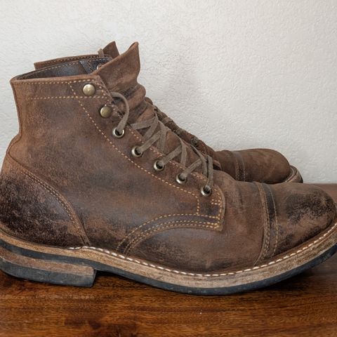 Truman Cap Toe Boot in C.F. Stead Snuff Waxy Commander Suede