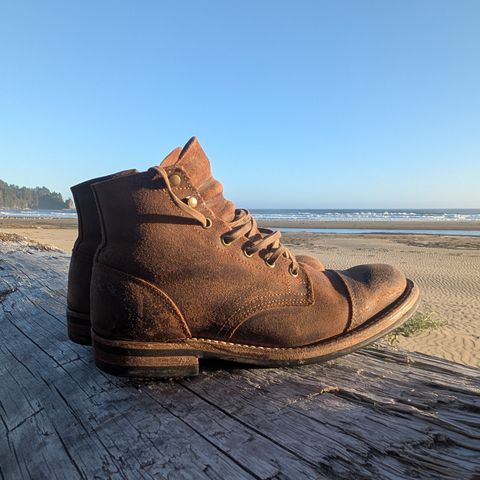 Truman Cap Toe Boot in C.F. Stead Snuff Waxy Commander Suede