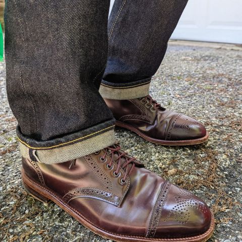 Alden Medallion Cap Toe Boot in Horween Color 8 Shell Cordovan