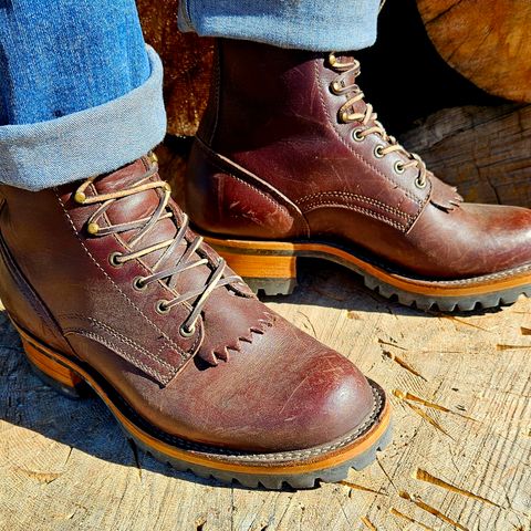 View photo of Drew's Boots 10-inch Logger in Brown Smooth