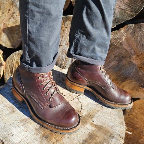 View photo of Drew's Boots 10-inch Logger in Brown Smooth