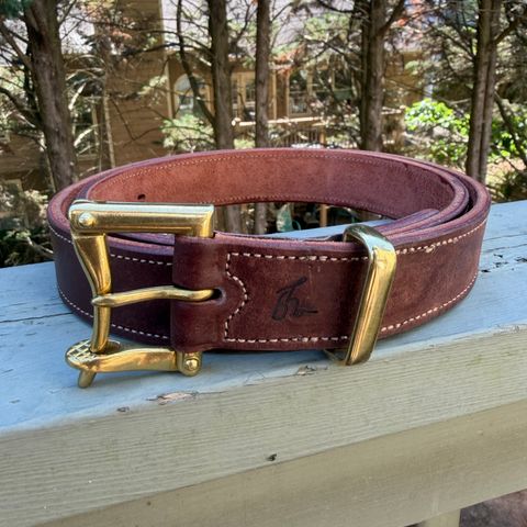 BHHB Leather Belt in Badalassi Carlo Dark Brown Pueblo & Herman Oak Bark Tanned