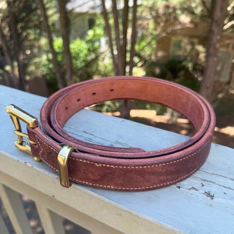 BHHB Leather Belt in Badalassi Carlo Dark Brown Pueblo & Herman Oak Bark Tanned