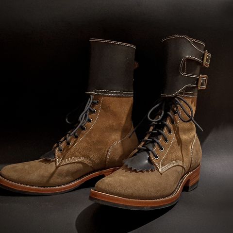 Willie's Handmade Boots M43 Double Buckle in S.B. Foot Olive Mohave Roughout