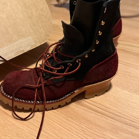Nicks BuilderPro in Law Tanning Oxblood Roughout Shruken Bison